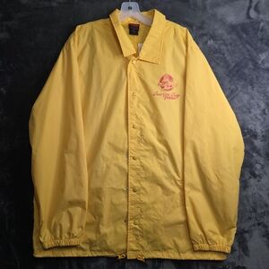 Stranger Things Jacket Adult 2X Yellow Surfer Boy Pizza Snap Up Coach Jacket